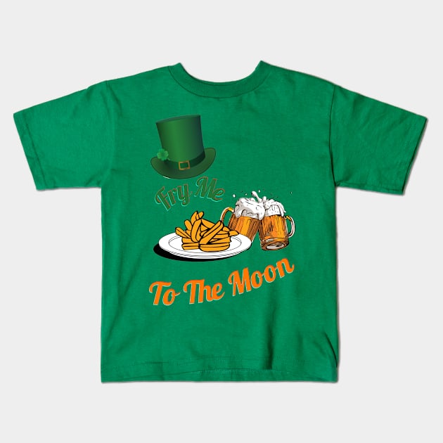 Fry Me to the Moon Kids T-Shirt by Kishu